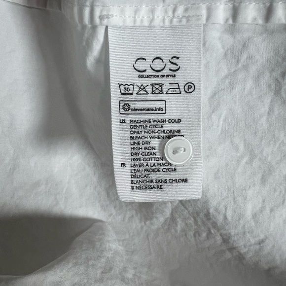 COS White Scalloped Edge Button Down Size 10 - Picture 8 of 10